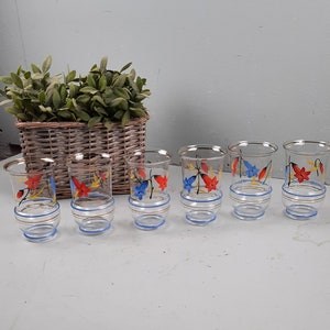Ser of 6 Handpainted Lemonade Glasses &#39;60 vintage