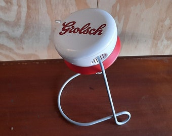 Dutch Grolsch table lamp with beer bottle cap, desk lamp, "swing bottle", swing top Grolsch lamp, lamp beer, beer, Grolsch beer, Dutch beer