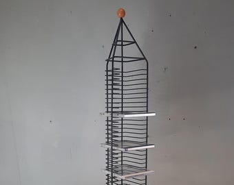 Vintage Metal CD Tower Rack Wall/table (35) Compact Disc CD Metal