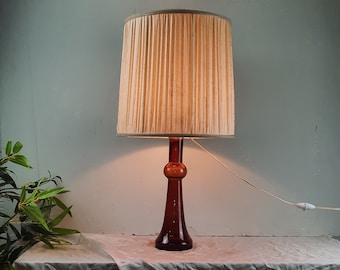 Rare Table Lamp Amber Glass, Siem van der Marel for Royal Leerdam