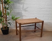 Deense Footstool with rope seat vintage