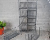 1 van 6 Funky vintage silver color metal CD holder - rack, storage, desktop, container, display, 1990s, 90s, music, space for 20 CDs!