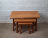 Mid-Century Modern Oak Nesting Tables from Oisterwijk, Netherlands, 1970s, Set of 3