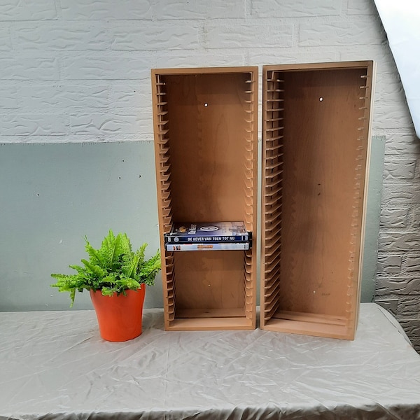 1 of 4 vintage DVD racks, retro Ikea