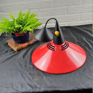 Vintage Memphis Milano style Pendant lamp Pedant Red 33 cm