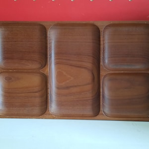 Serving dish teak wood vintage Redens design image 1