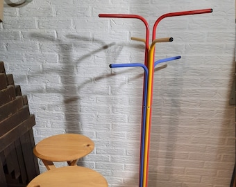 Vintage Ikea Perchero Plagg colores primarios, estilo Memphis años 80