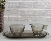 Mid-century Art Deco Roomstel Glas vintage