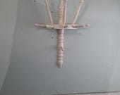 vintage Franse Kapstok voor aan de wand wit