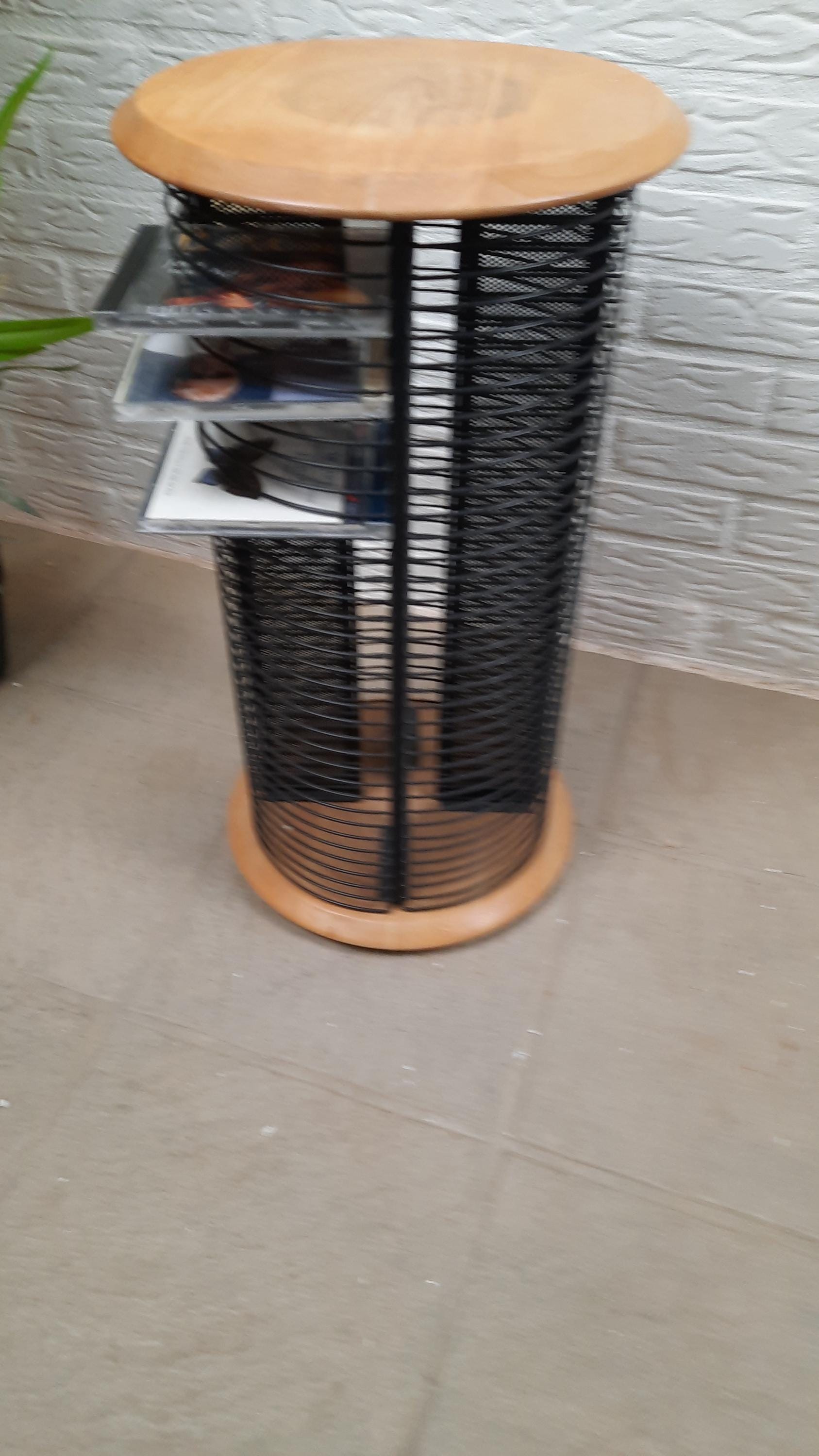 Rotating CD Column Techpoint Plant Table Side Table With