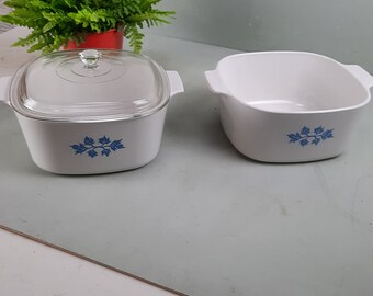 Set of 2 Large Pyroflam Oven Dishes 2.8 liters with 1 lid