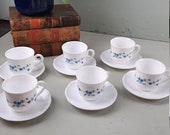 Set van 6 Arcopal Veronica Kop en Schotels vintage