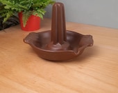 vintage Kippengrill in bruin keramiek