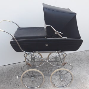 Verwisselbaar Bedoel met de klok mee Vintage English Combination Stroller Black Van Delft From the - Etsy