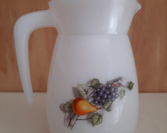 Vintage Arcopal milk jug, juice jug Fruits de France