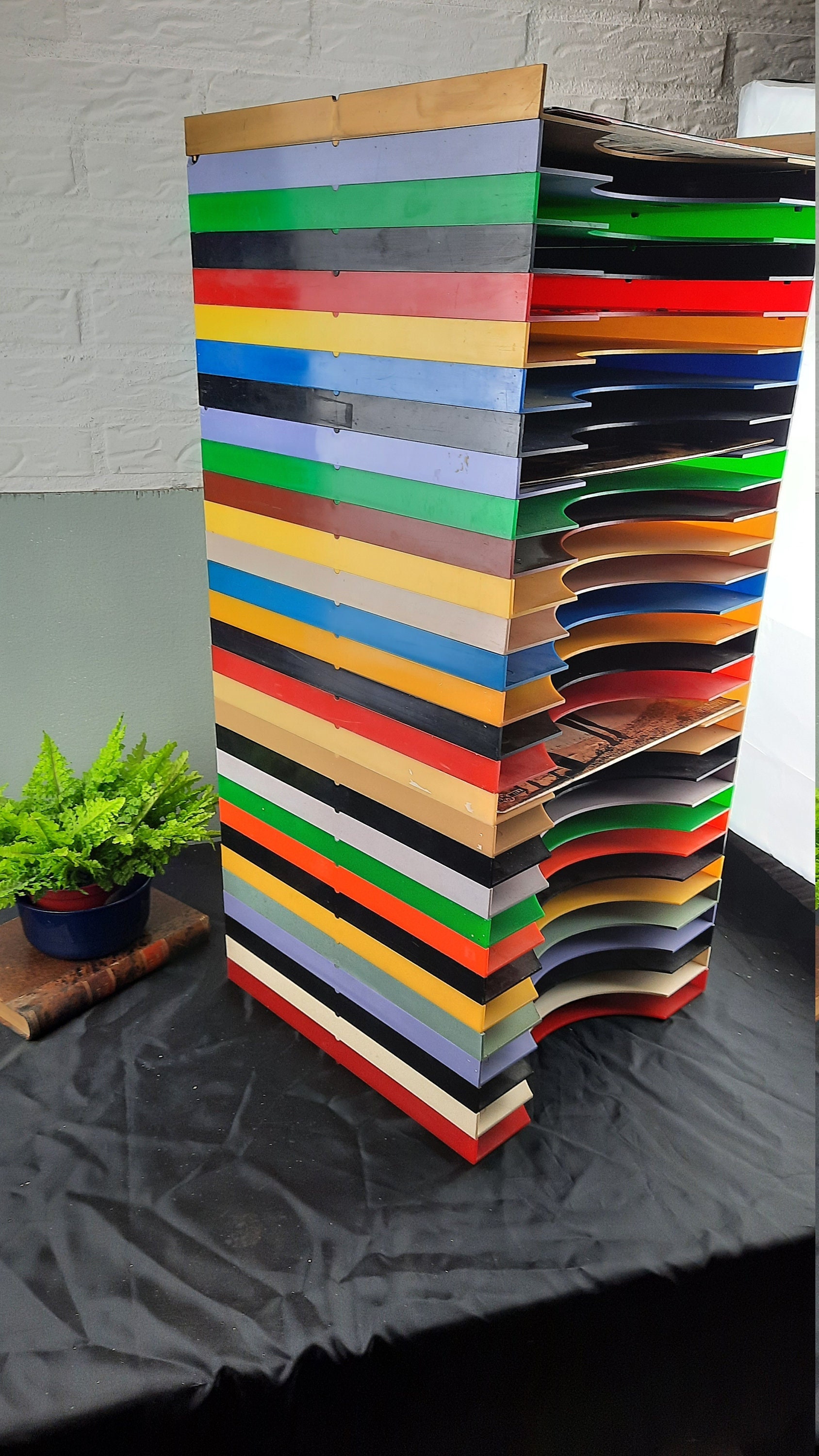 Jufhamvintage Set of 7 DBGM Tico Audiograph Lp Record Vinyl Holders  Stackable Boxes for the Storage of LP Records in Several Colours 