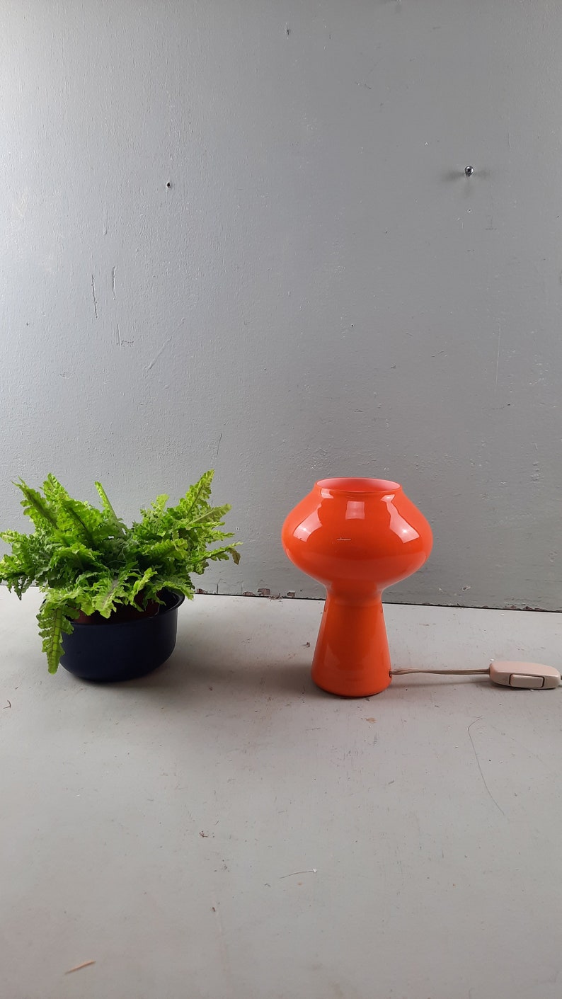 Very rare Orange Fungo Lamp by Massimo Vignelli for Venini Murano, 1956 image 7