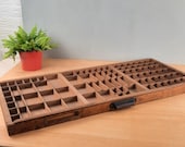 Vintage Letterbak orginele lade uit een letterkast met messing accenten