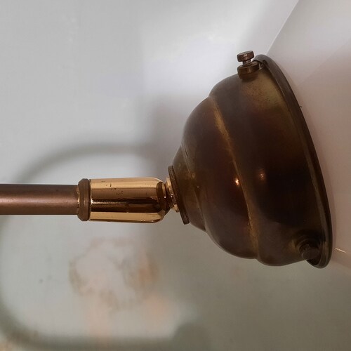 Antique French Wall Lamp Bow Lamp with White shops Opaline Hood