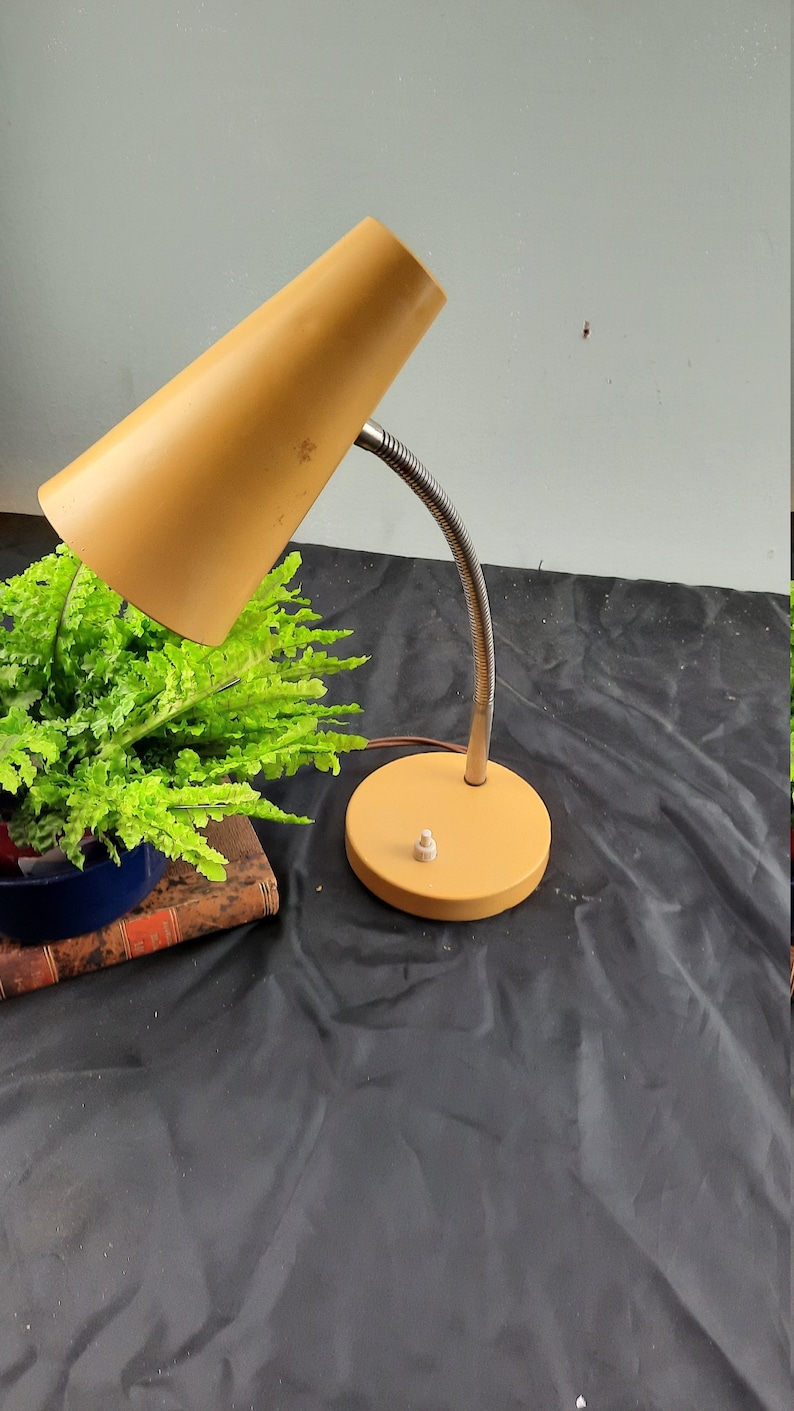 Mid Century Desk Lamp Stilnovo style shops vintage Yellow