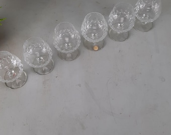Ensemble de 6 verres à Cognac Schott Zwiesel cristal années 80 vintage