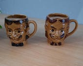 set van 2 vintage Snorrenmokken