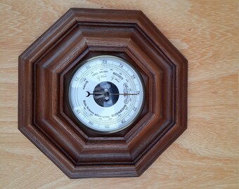 Vintage Barometer Eiche achtkantig
