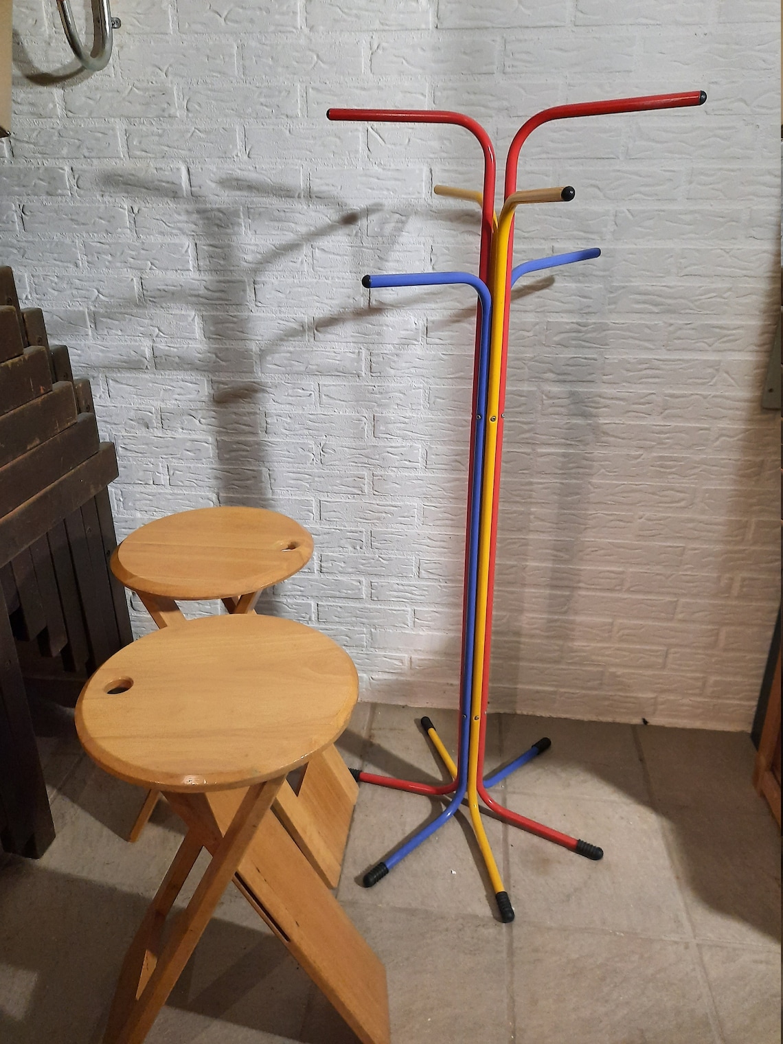 Vintage Ikea Coat Rack Primary Colors Memphis Style ' 80 Etsy