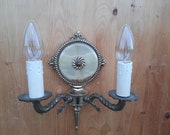 Zeldzame Onyx wandlamp twee-armig vintage