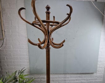 Vintage Thonet style Standing Coat Rack Bentwood with umbrella stand