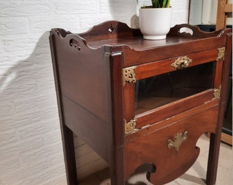 Mahogany Tray Top Cupboard/ Georgian  NightStand Antic Style