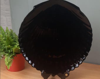 Fuente para servir ostras Arcoroc vintage de 32 cm, color negro.