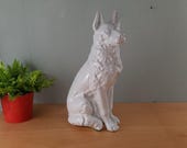 Vintage grote porseleinen Herdershond 40 cm