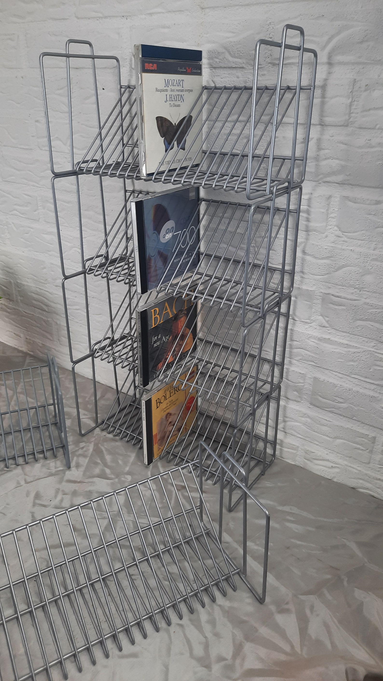 1 of 6 Funky Vintage Silver Color Metal CD Holder - Rack, Storage ...