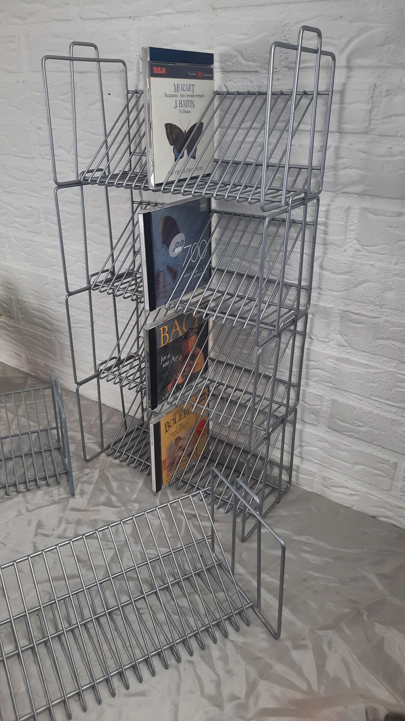 1 of 6 Funky Vintage Silver Color Metal CD Holder - Rack, Storage ...