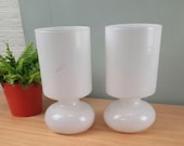 set van 2 Ikea Lykta vazen in wit glas handwerk