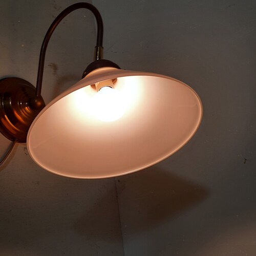 Antique French Wall Lamp Bow Lamp with White shops Opaline Hood