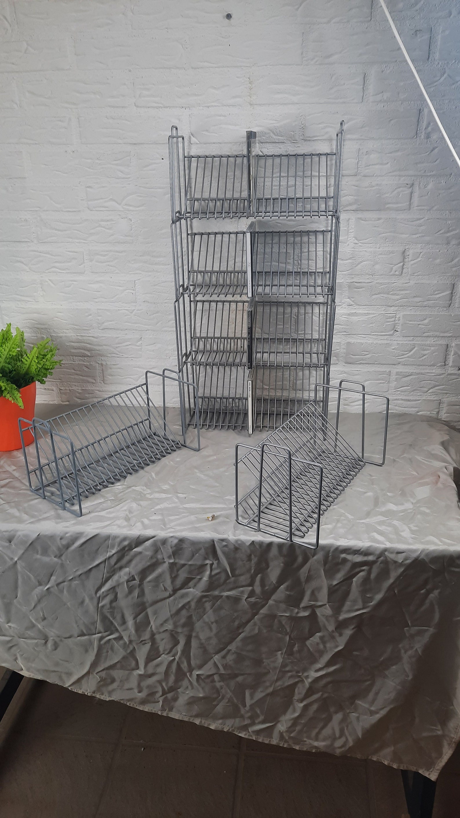 1 of 6 Funky Vintage Silver Color Metal CD Holder - Rack, Storage ...