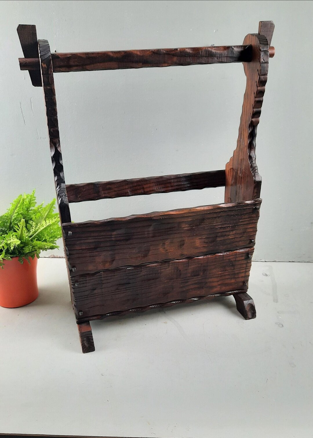 Vintage Spanish Brutalist Magazine Rack Newspaper Rack Magazine Rack ...