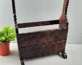 Vintage Spaanse Brutalist Lectuurbak Krantenbak Tijdschriftenbak magazinerack '70