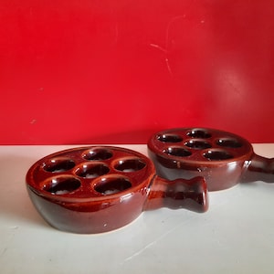Two French escargot Snail Pans vintage