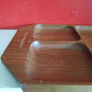 Serving dish teak wood vintage Redens design image 3