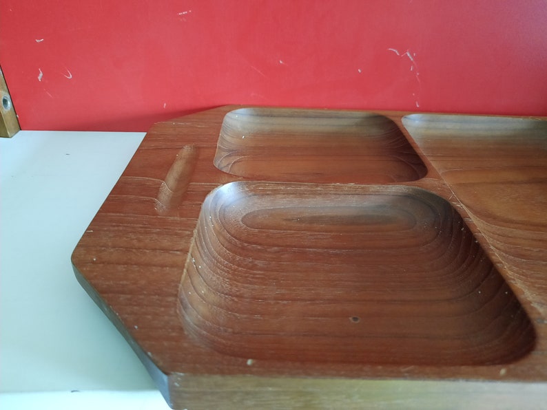 Serving dish teak wood vintage Redens design image 3