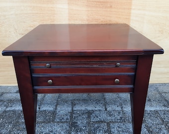 Antique style end table, corner table, side table cherry wood vintage