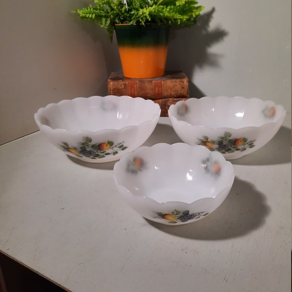 Set van 3 Arcopal Fruits de France Schalen met schulprand