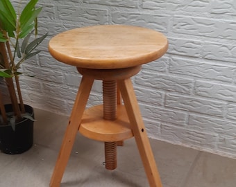 Tabouret d'atelier vintage Tabouret de dessin Tabouret de piano Tabouret d'atelier réglable en hauteur.