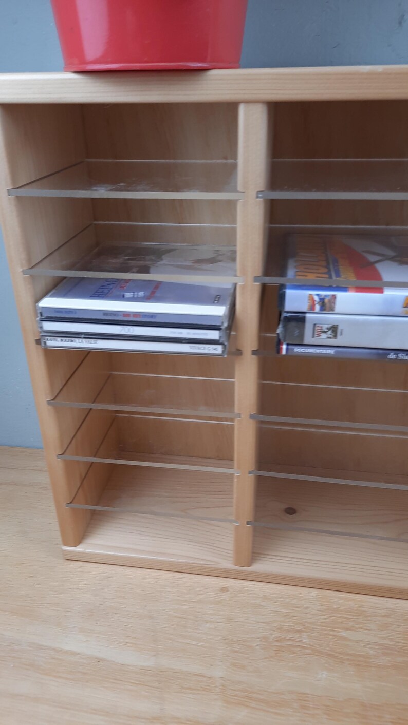 Retro Dvd Rack Rare Wooden CD and DVD Storage Rack Vintage - Etsy
