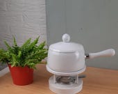 Vintage Fonduepan, fonduestel met spiritusbrander retro '70