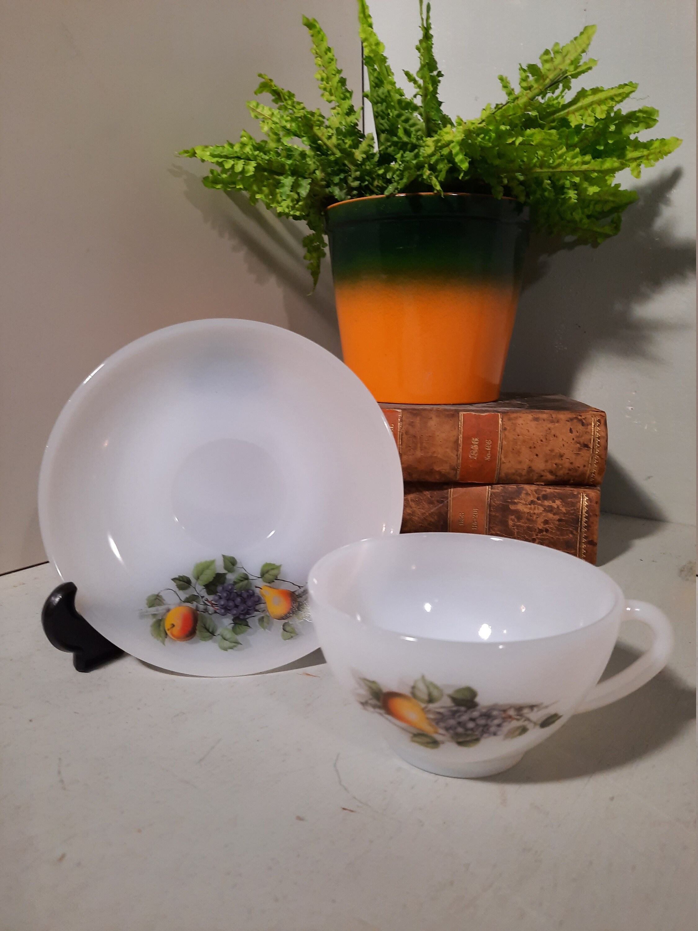 Service à Café Arcopal Décor Fruits, 6 Tasses Et 6 Soucoupes