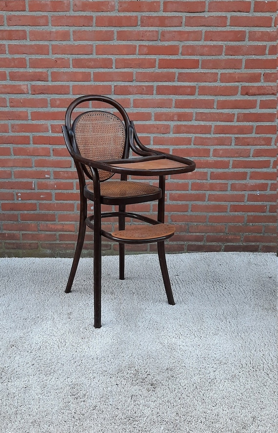 Antique Thonet High Chair Bentwood With Webbing Seat and Back in Original Condition 30 Etsy